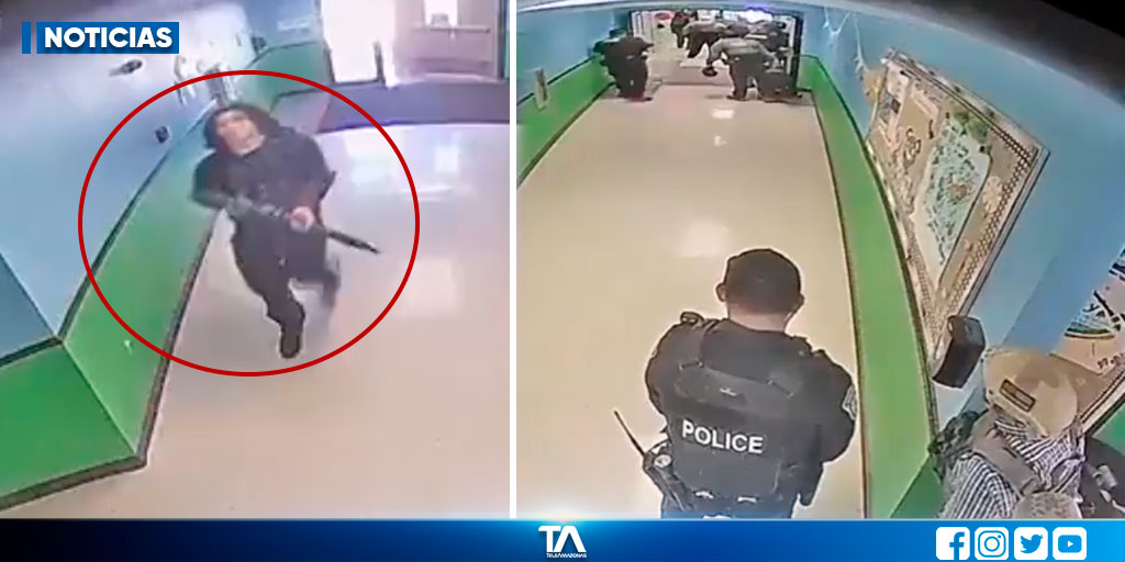 Chilling video shows the entrance of the murderer in a Texas school and the questionable reaction of the police